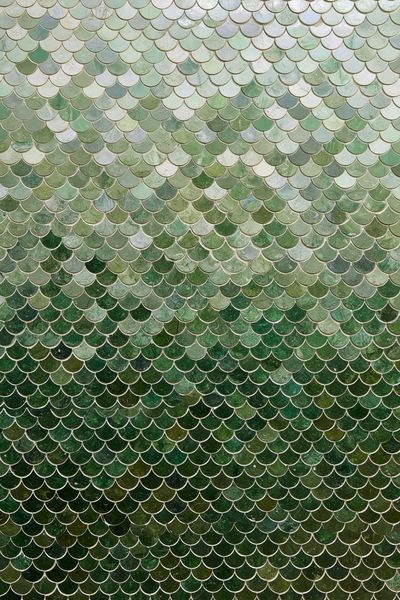 Green Scallop Mosaic Abstract Print. poster