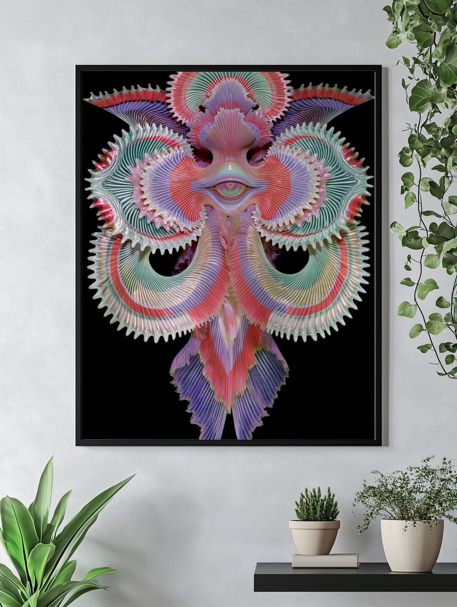 Surreal Floral Eye Abstract Print. — room view 4