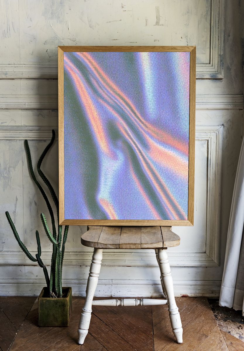 Holographic Silk Abstract Poster. — room view 1