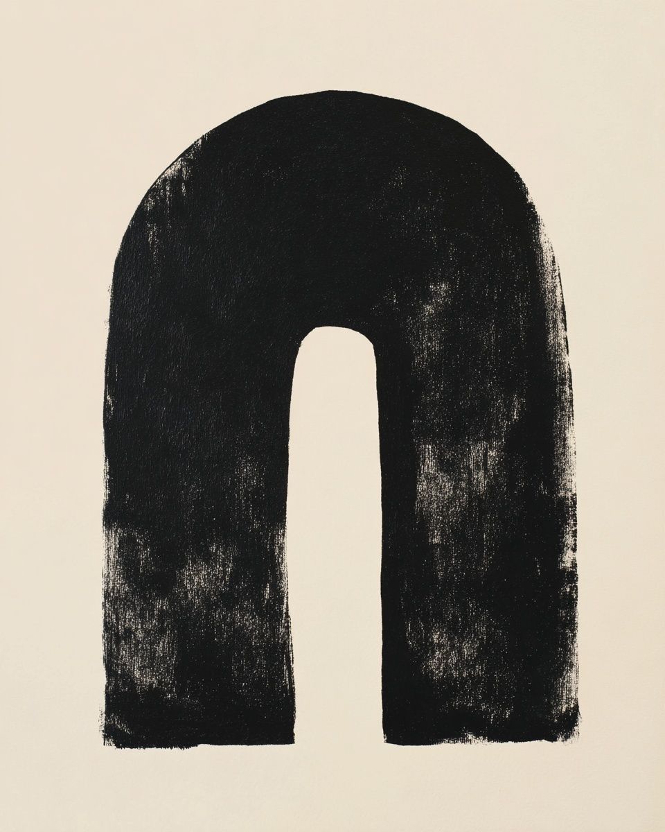 Monochrome Arch Abstract Print. poster — abstract art