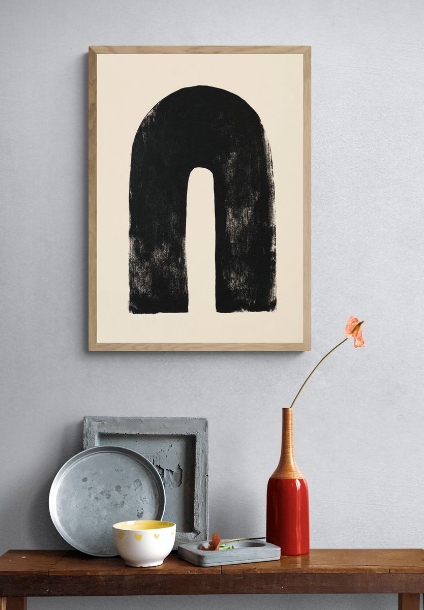 Monochrome Arch Abstract Print. — room view 3