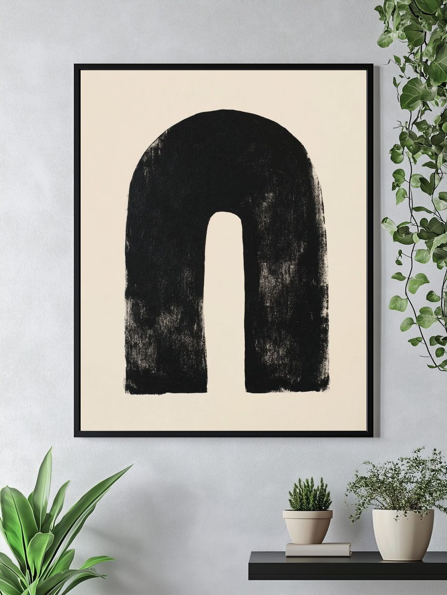 Monochrome Arch Abstract Print. — room view 4