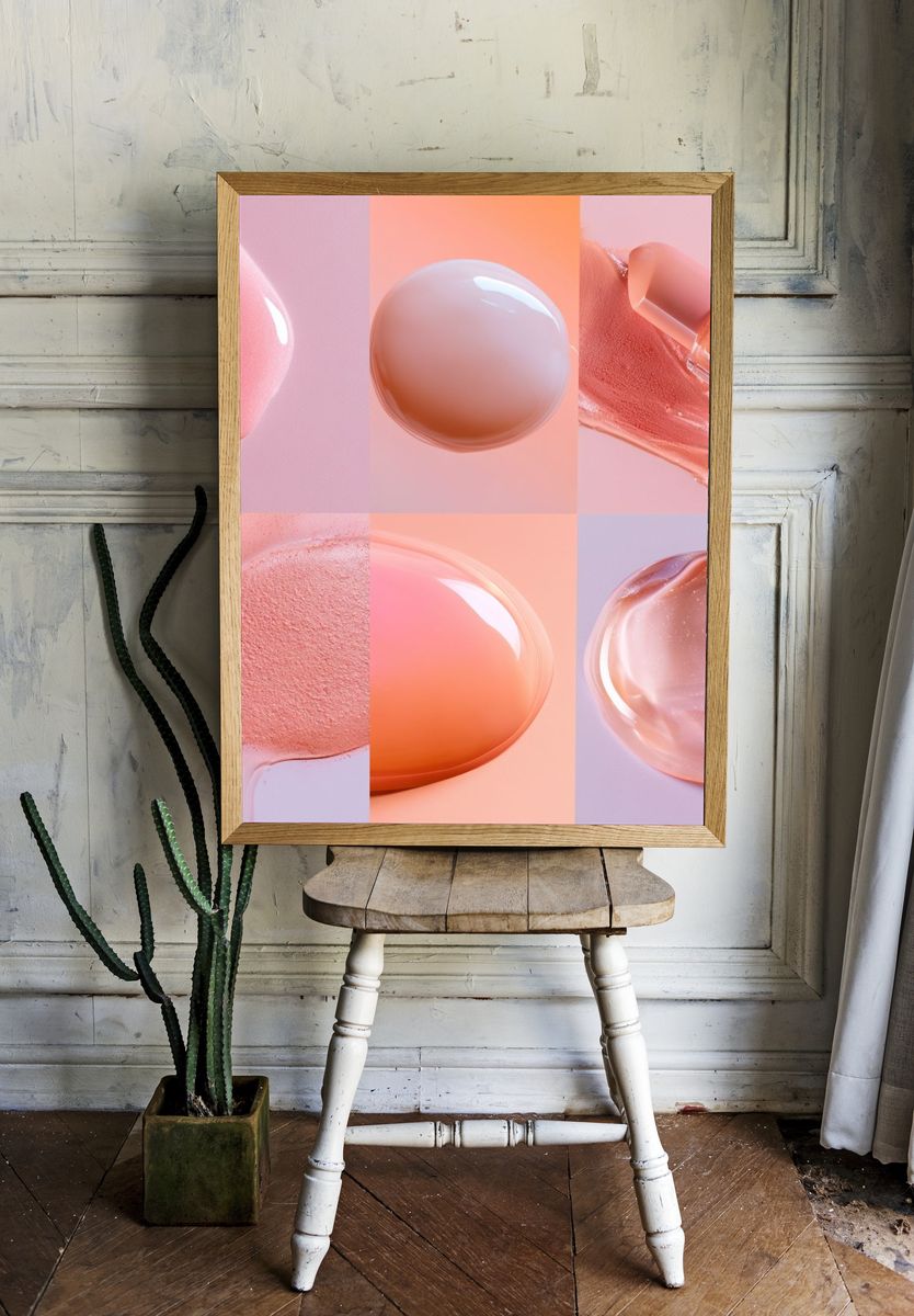 Pastel Cosmetic Texture Abstract Poster. — room view 1