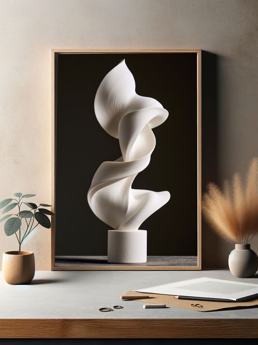 Abstract White Sculpture Poster. — room view 2