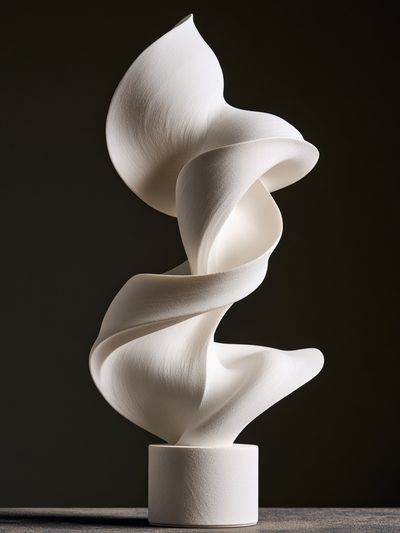 Abstract White Sculpture Poster.