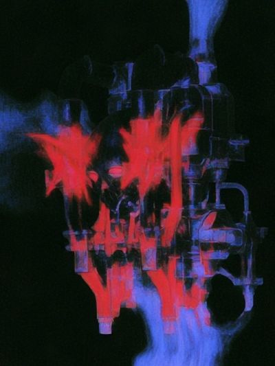 Neon Glitch Abstract Poster.