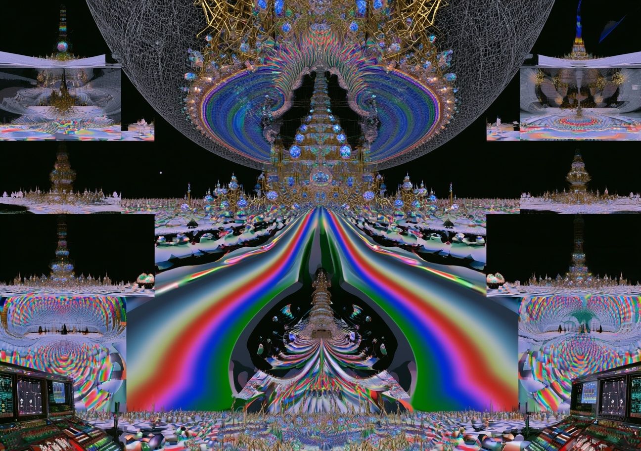 Psychedelic Temple Dreamscape Poster. poster detail