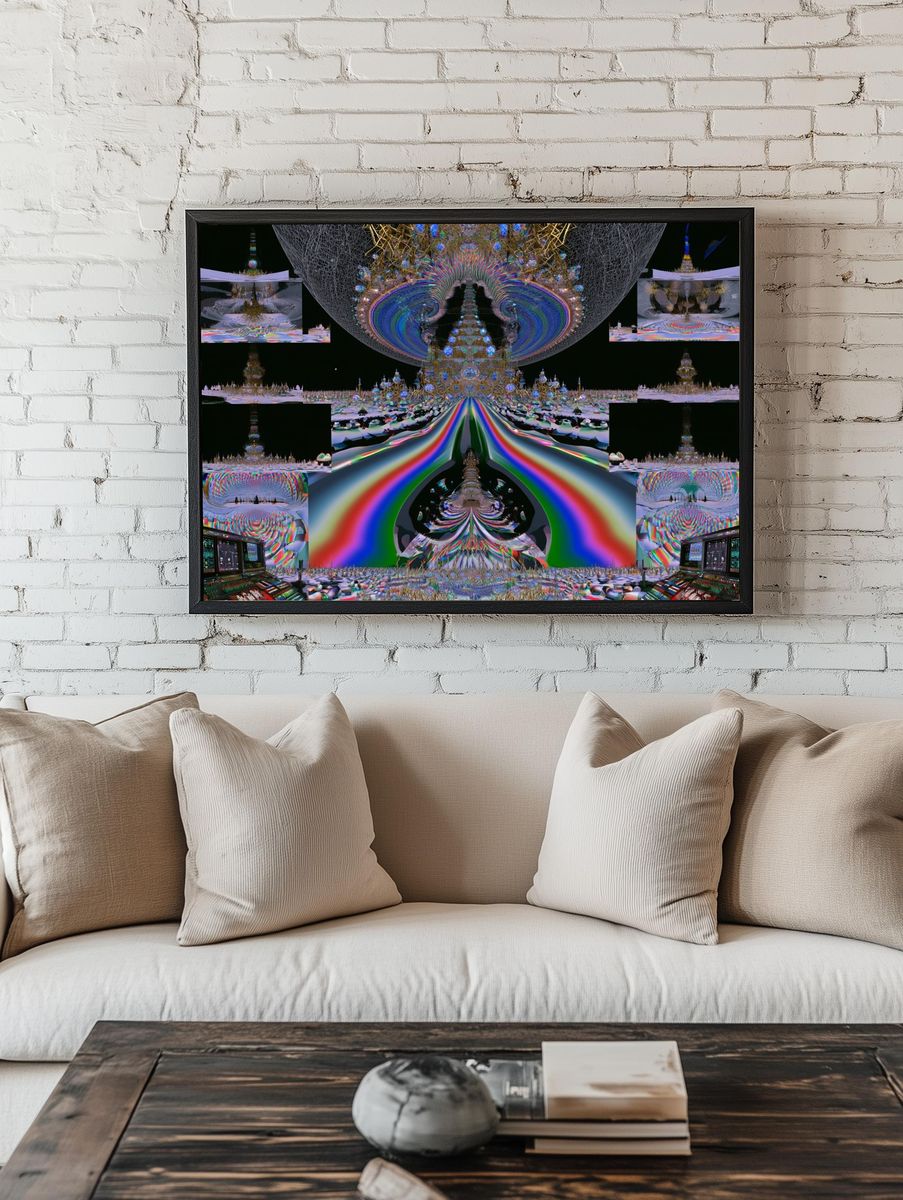 Psychedelic Temple Dreamscape Poster. — room view 1