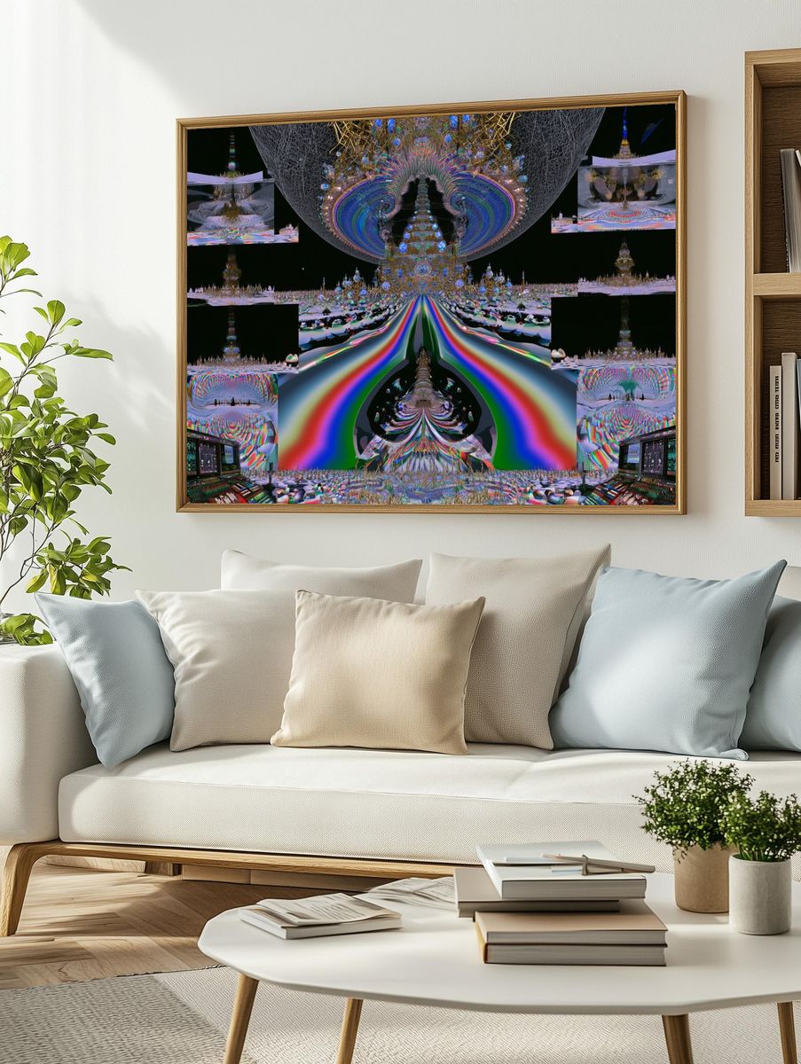 Psychedelic Temple Dreamscape Poster. — room view 2