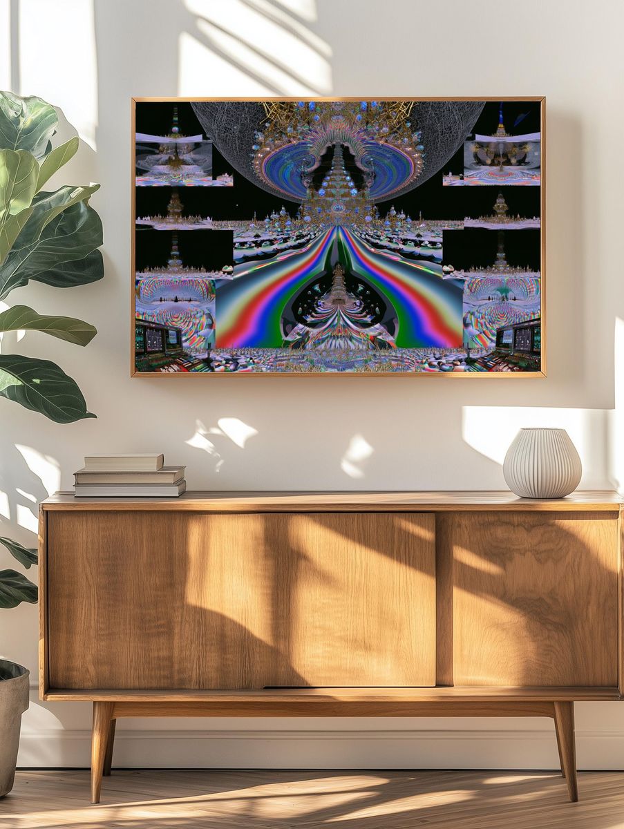 Psychedelic Temple Dreamscape Poster. — room view 3