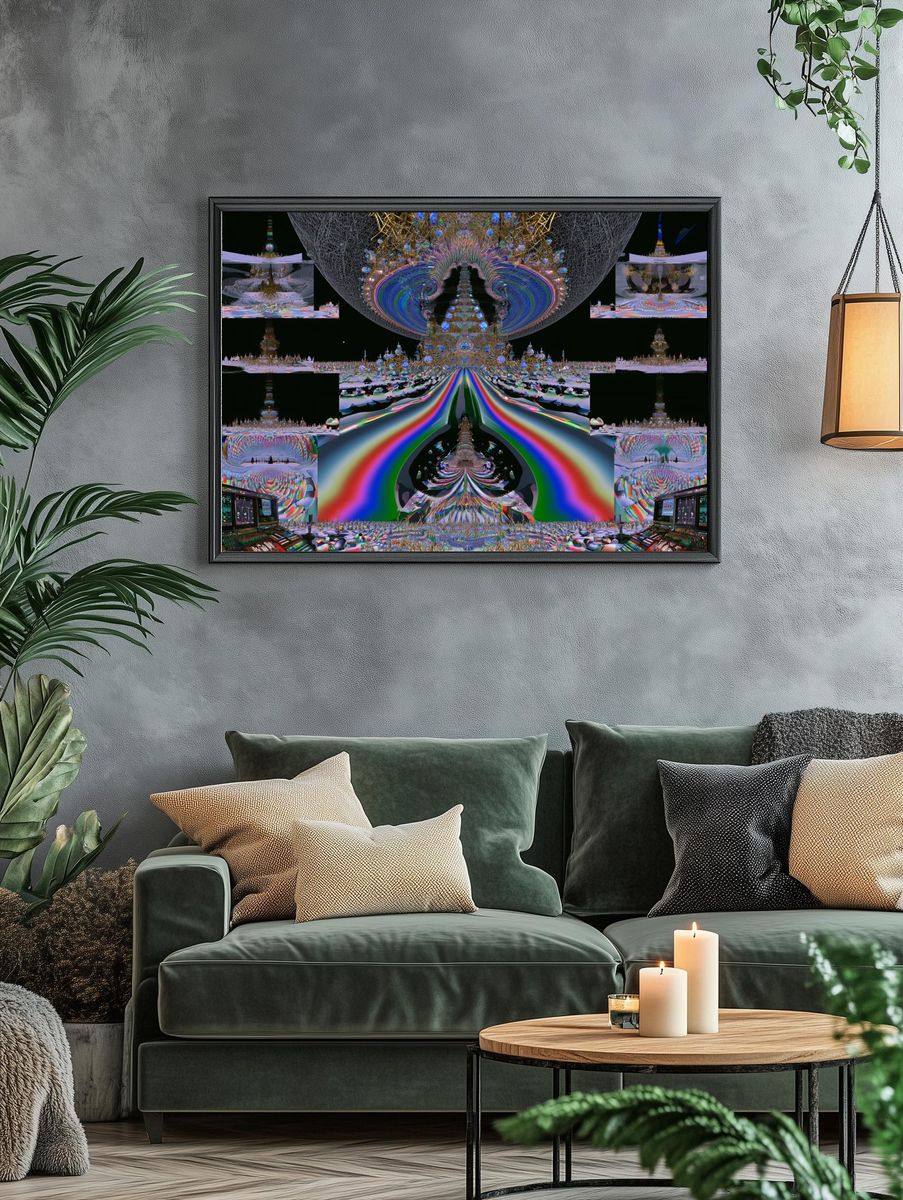 Psychedelic Temple Dreamscape Poster. — room view 4