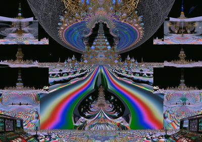 Psychedelic Temple Dreamscape Poster.