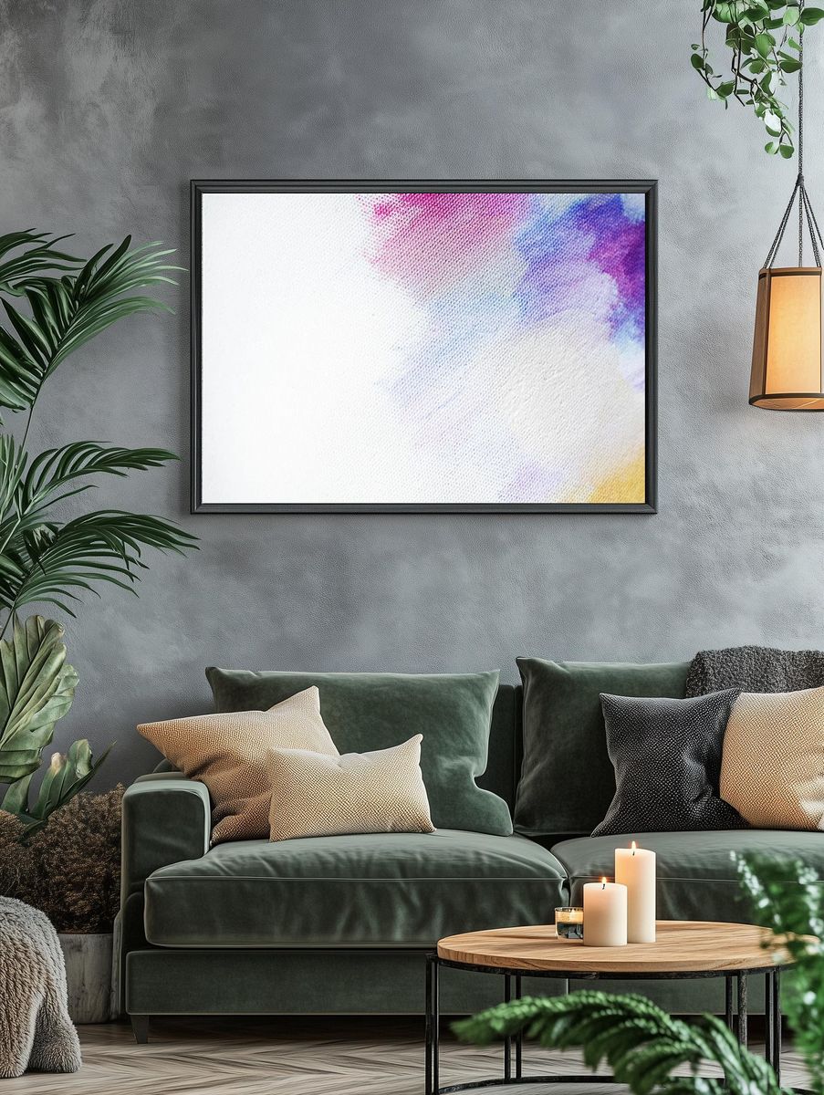 Colorful brush stroke canvas background. — room view 4