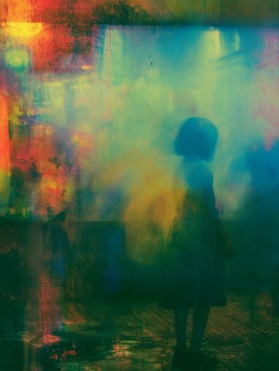 Neon Blur Cityscape Abstract Print. poster