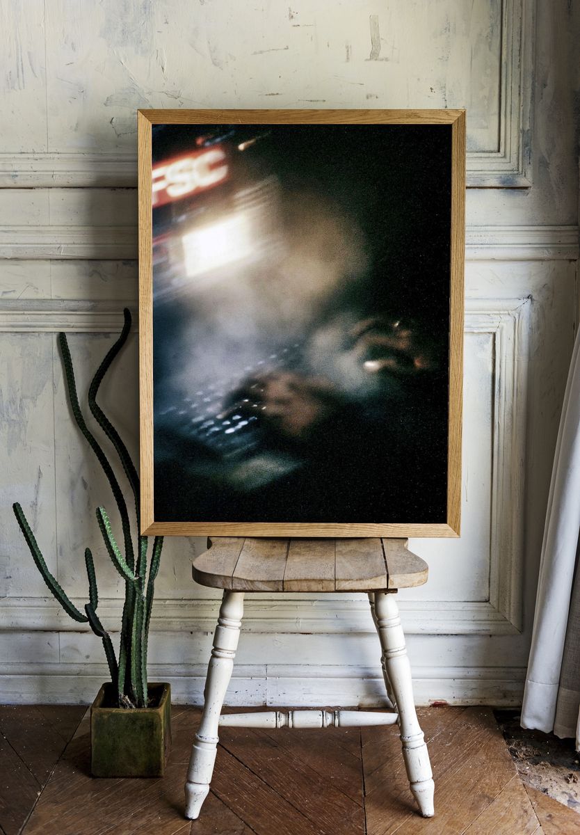 Blurred Neon Night Street Poster. room preview