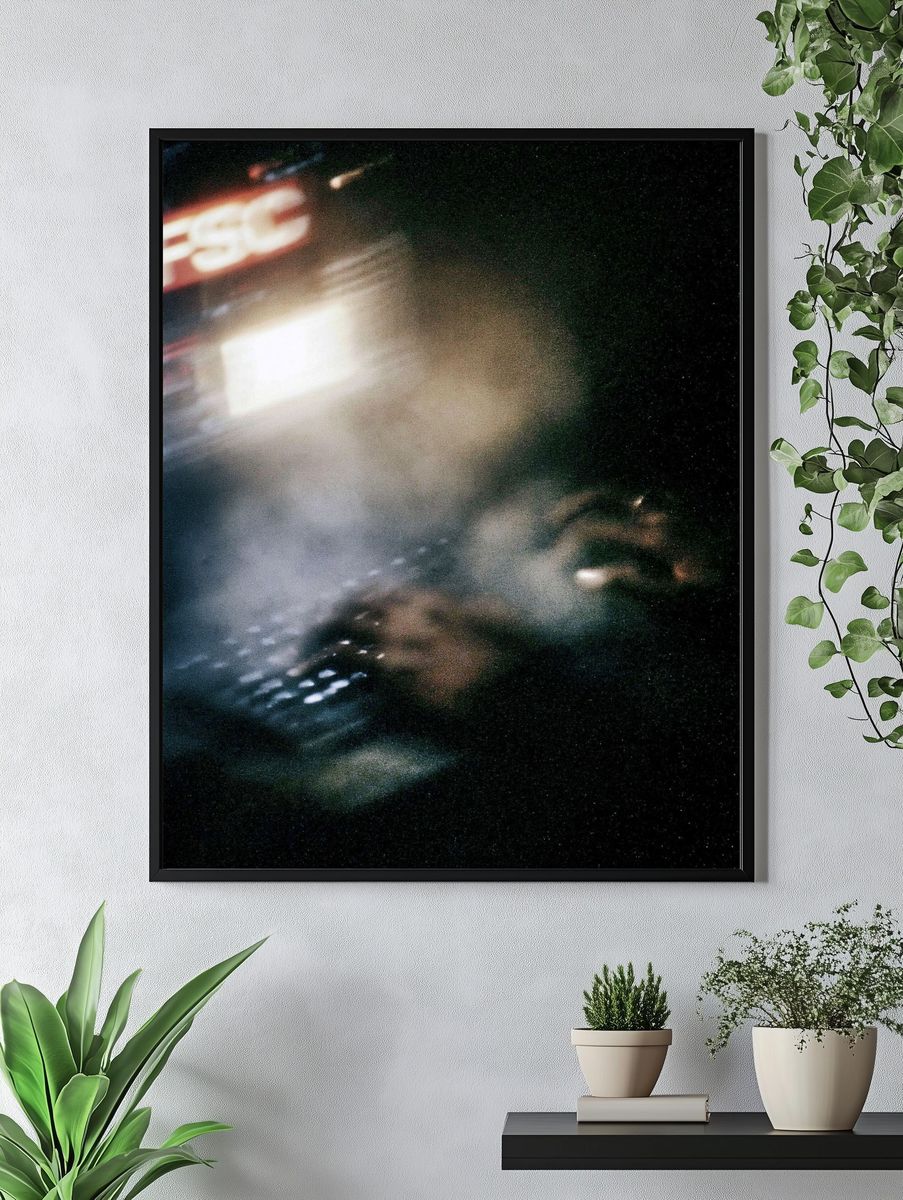 Blurred Neon Night Street Poster. — room view 4