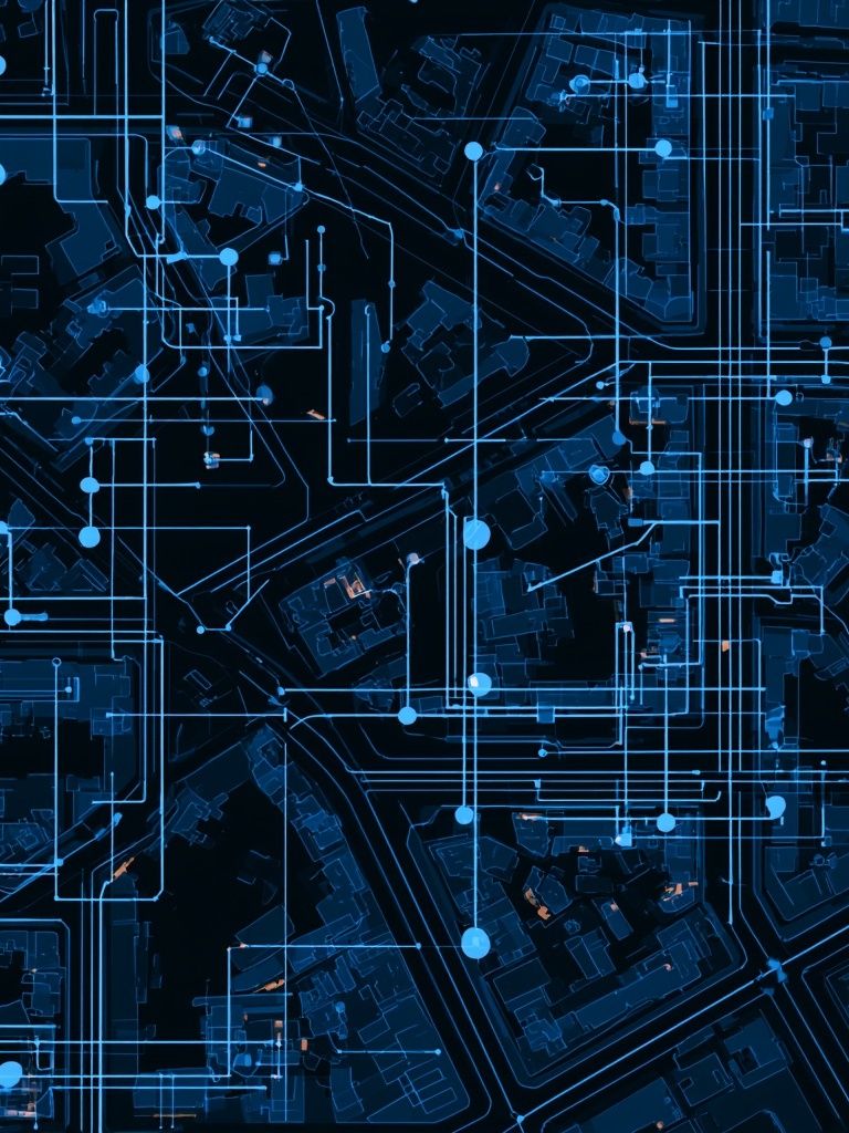 Neon Circuit Grid Abstract Poster. poster detail