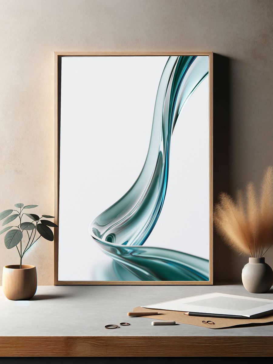 Glass Wave Abstract Print. — room view 2