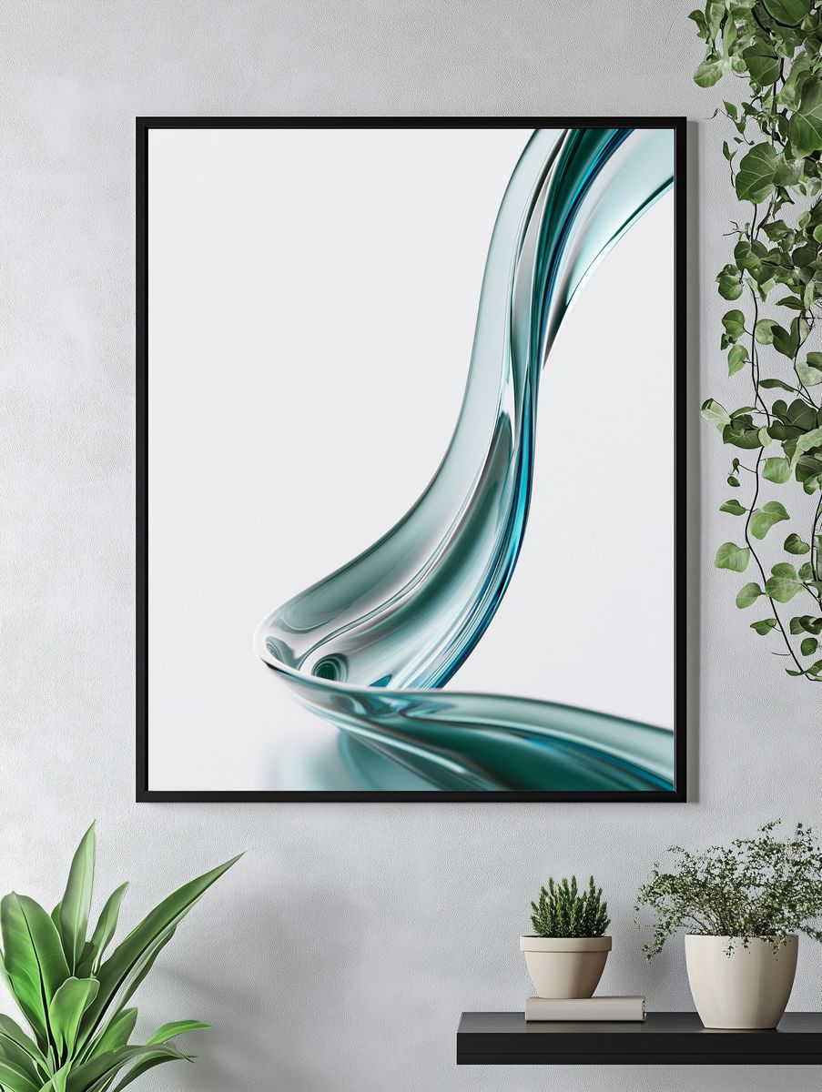 Glass Wave Abstract Print. — room view 4