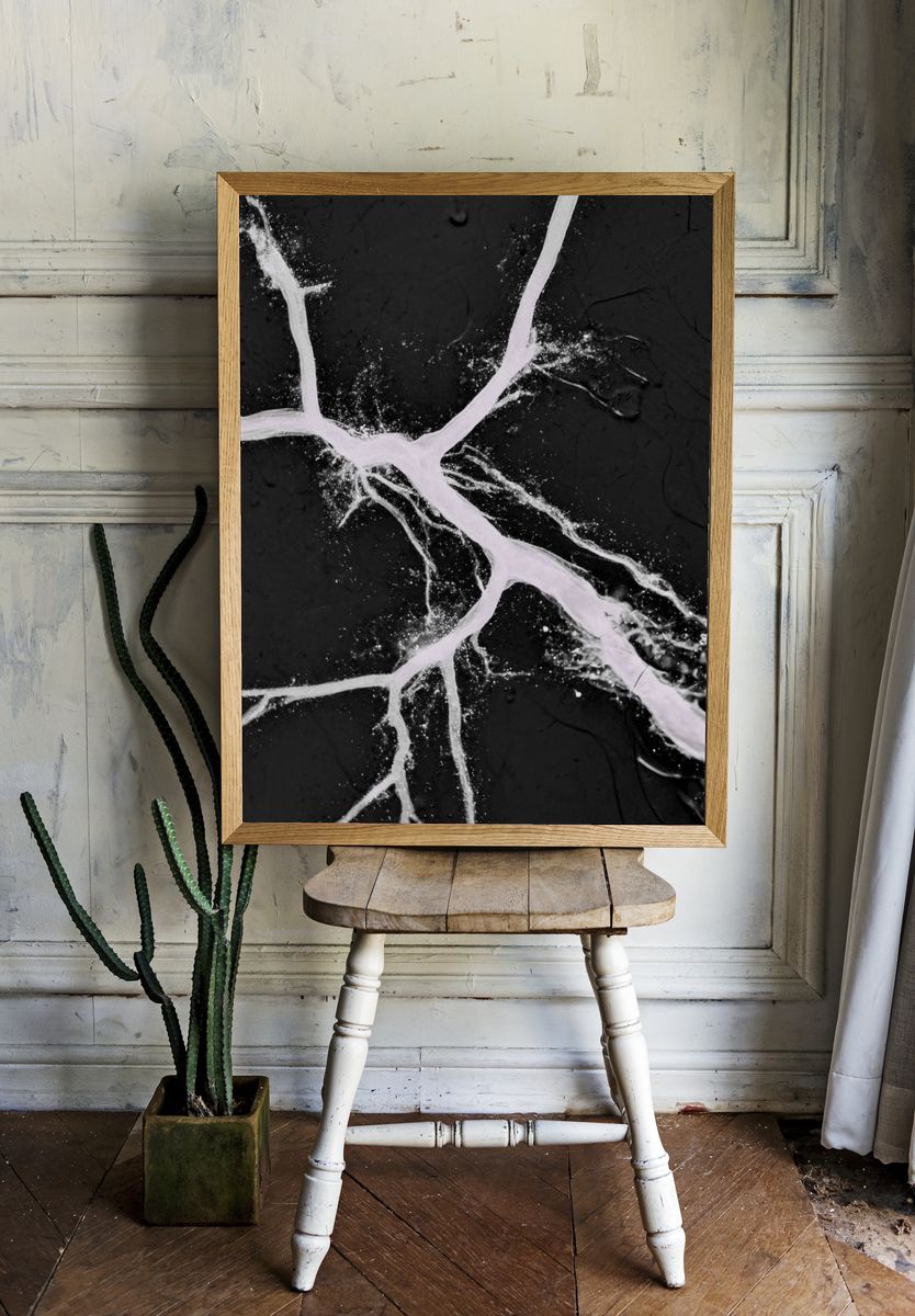 Cracked Marble Veins Abstract Poster. — room view 1