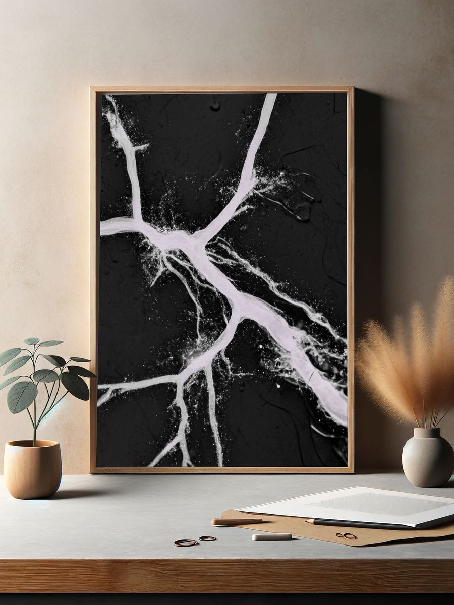 Cracked Marble Veins Abstract Poster. — room view 2
