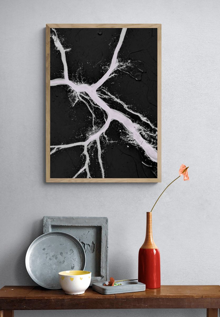 Cracked Marble Veins Abstract Poster. — room view 3