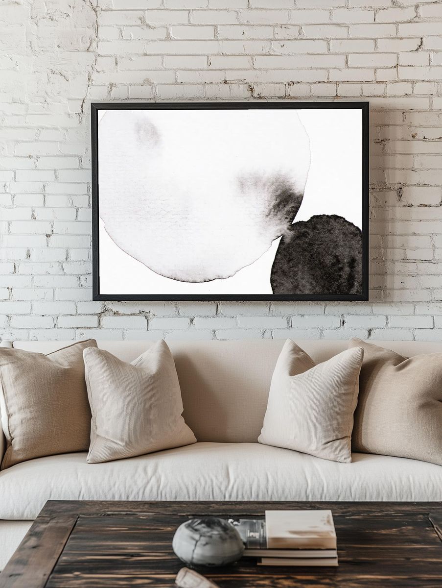 Minimal watercolor stain texture background. room preview
