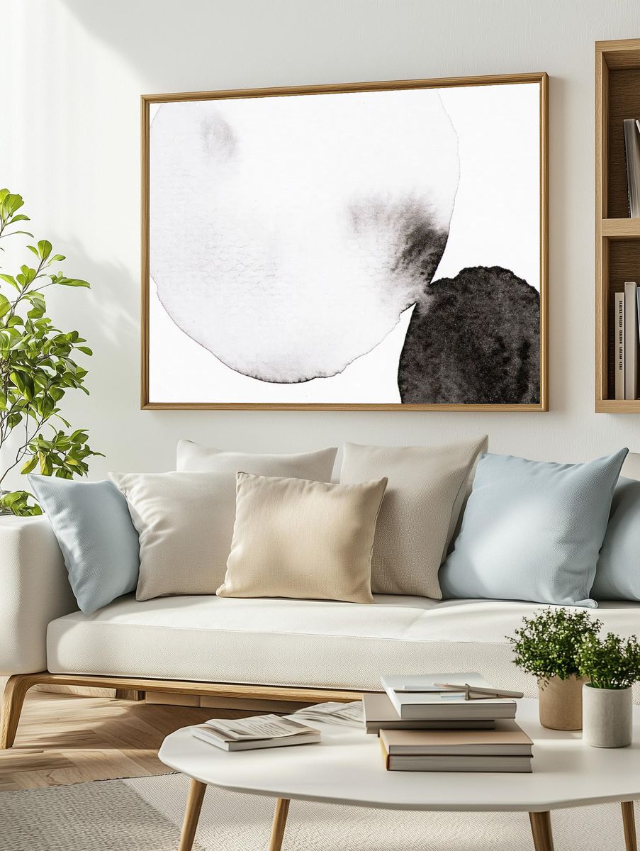 Minimal watercolor stain texture background. — room view 2