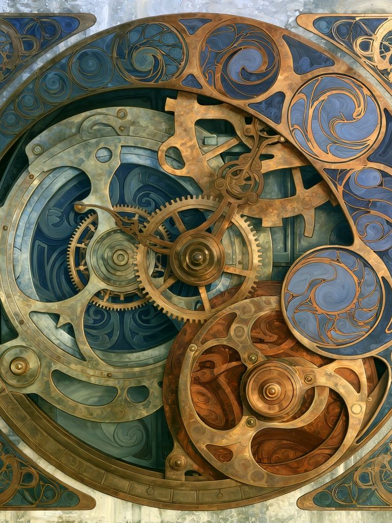 Steampunk Gears Abstract Poster. poster — abstract art