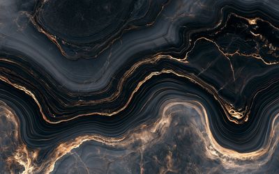 Obsidian Marble Abstract Poster.