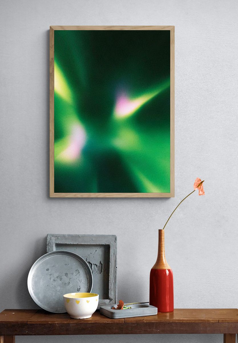 Emerald Aurora Abstract Poster. — room view 3