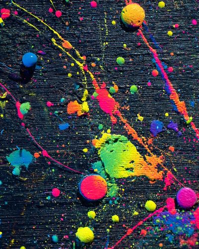 Neon Paint Splatter Abstract Poster. poster