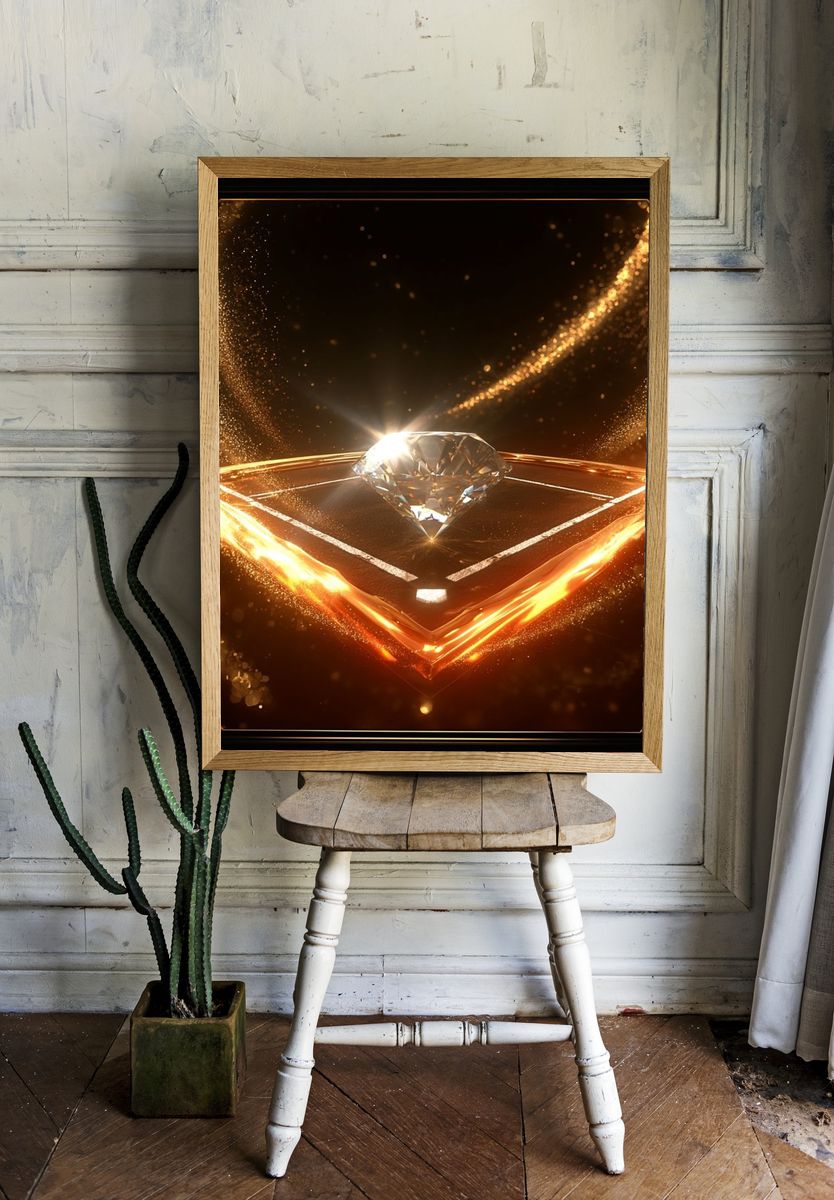 Diamond Glow Abstract Poster. room preview