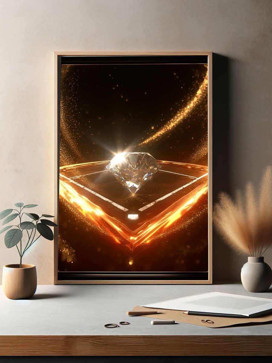 Diamond Glow Abstract Poster. — room view 2