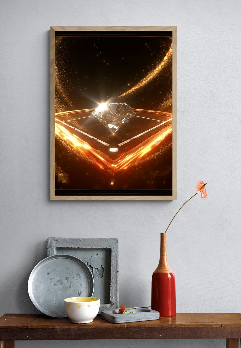 Diamond Glow Abstract Poster. — room view 3