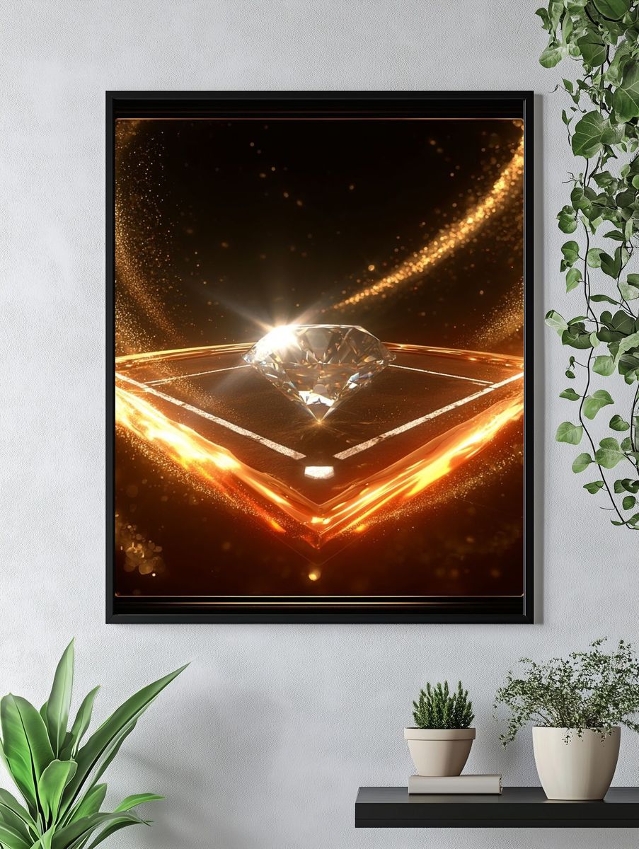 Diamond Glow Abstract Poster. — room view 4