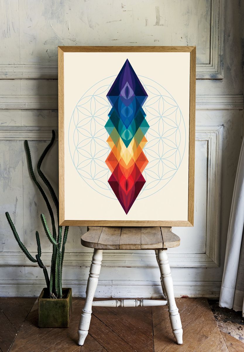 Sacred Geometry Prism Poster. room preview
