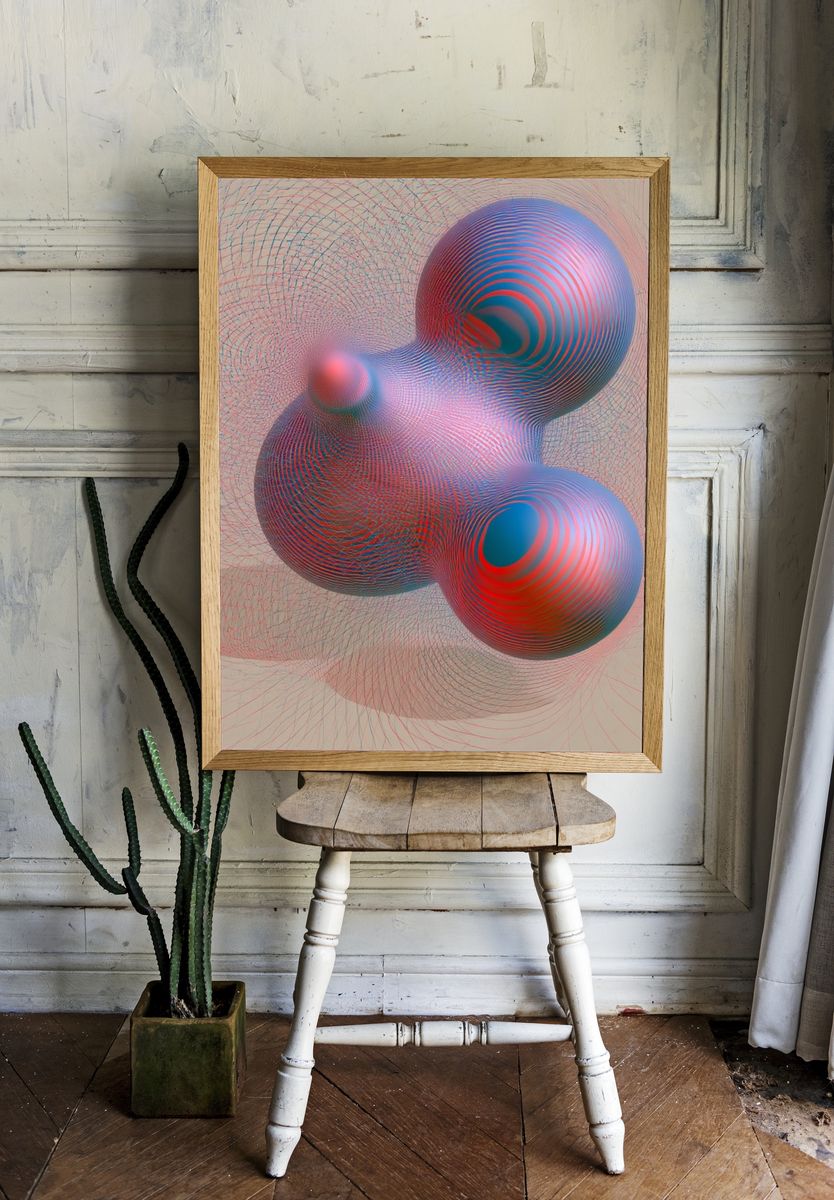 Chromatic Orbital Abstract Poster. room preview