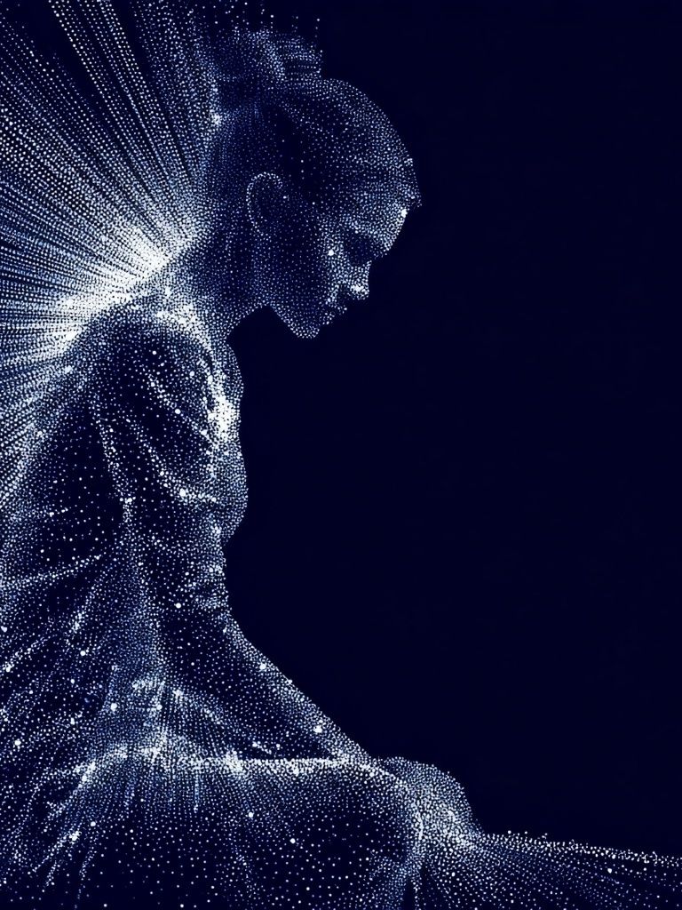 Digital Meditation Silhouette Poster. poster detail