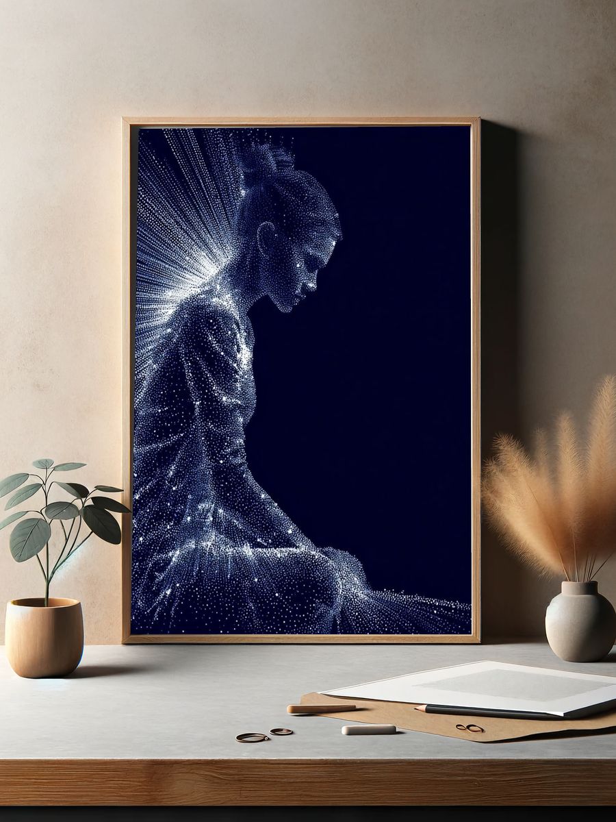 Digital Meditation Silhouette Poster. — room view 2