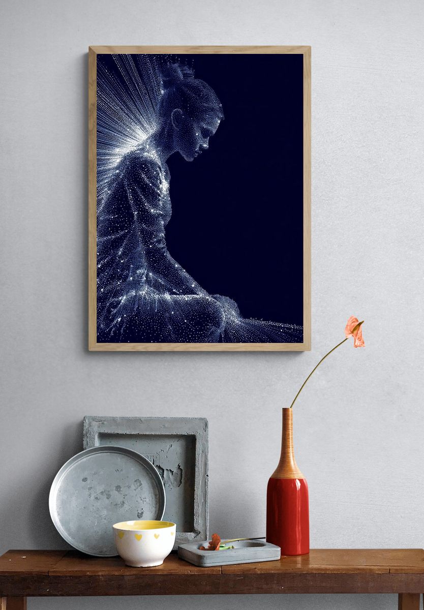 Digital Meditation Silhouette Poster. — room view 3