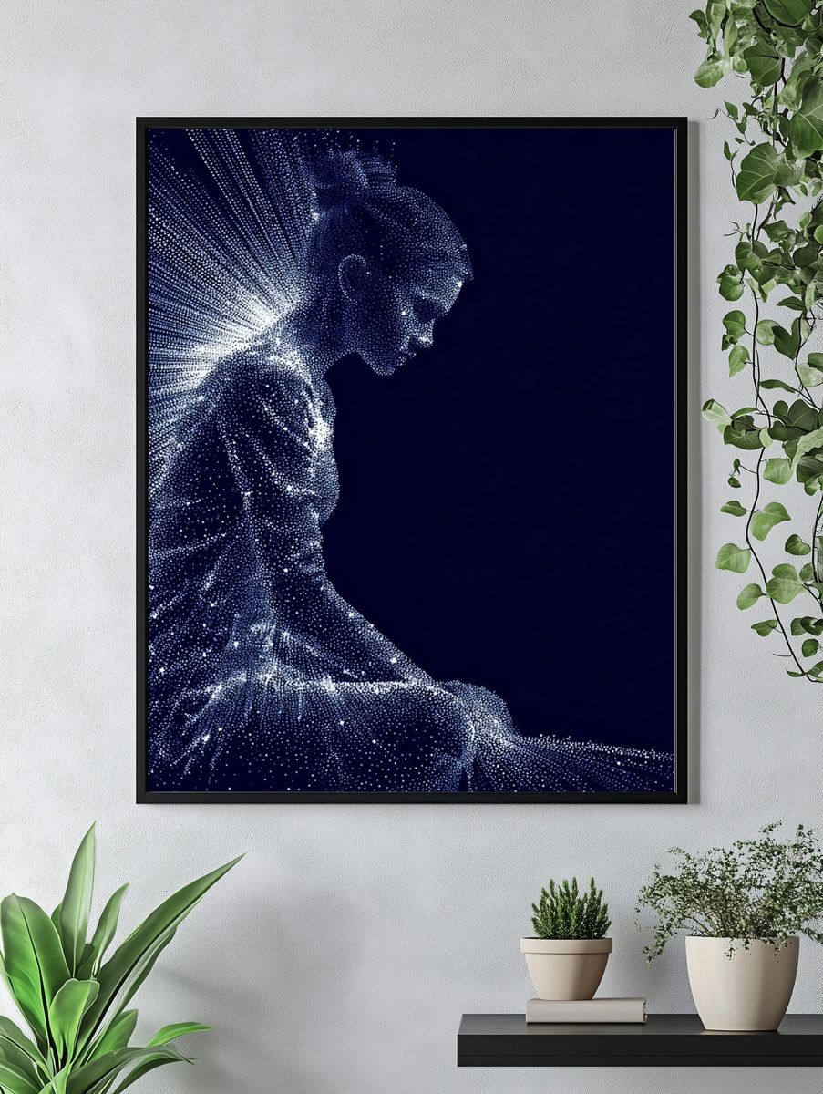 Digital Meditation Silhouette Poster. — room view 4