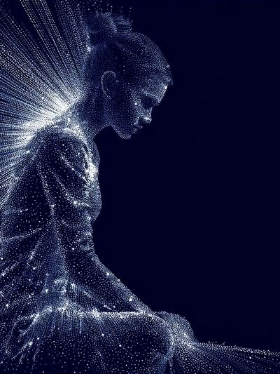 Digital Meditation Silhouette Poster. poster