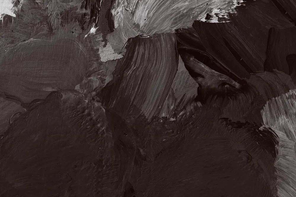 Black oil paint strokes textured. poster detail