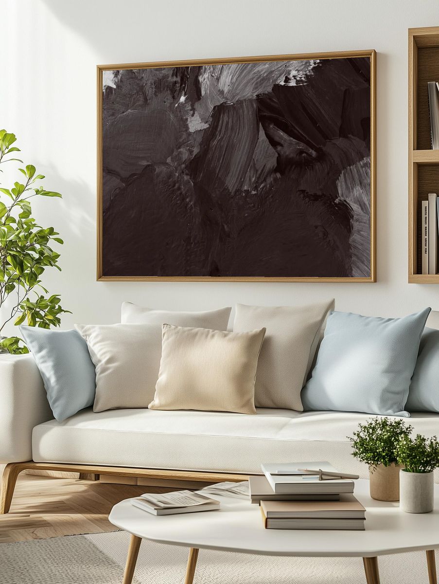 Black oil paint strokes textured. — room view 2