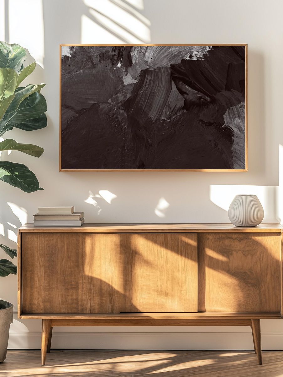 Black oil paint strokes textured. — room view 3