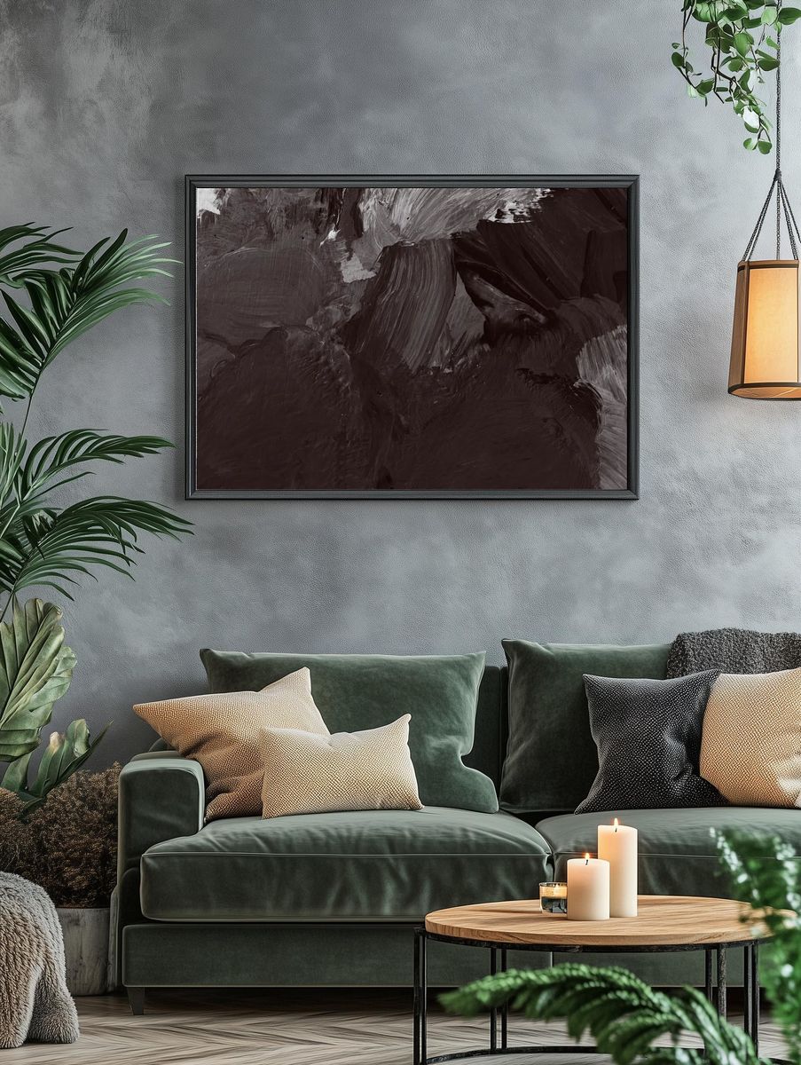Black oil paint strokes textured. — room view 4