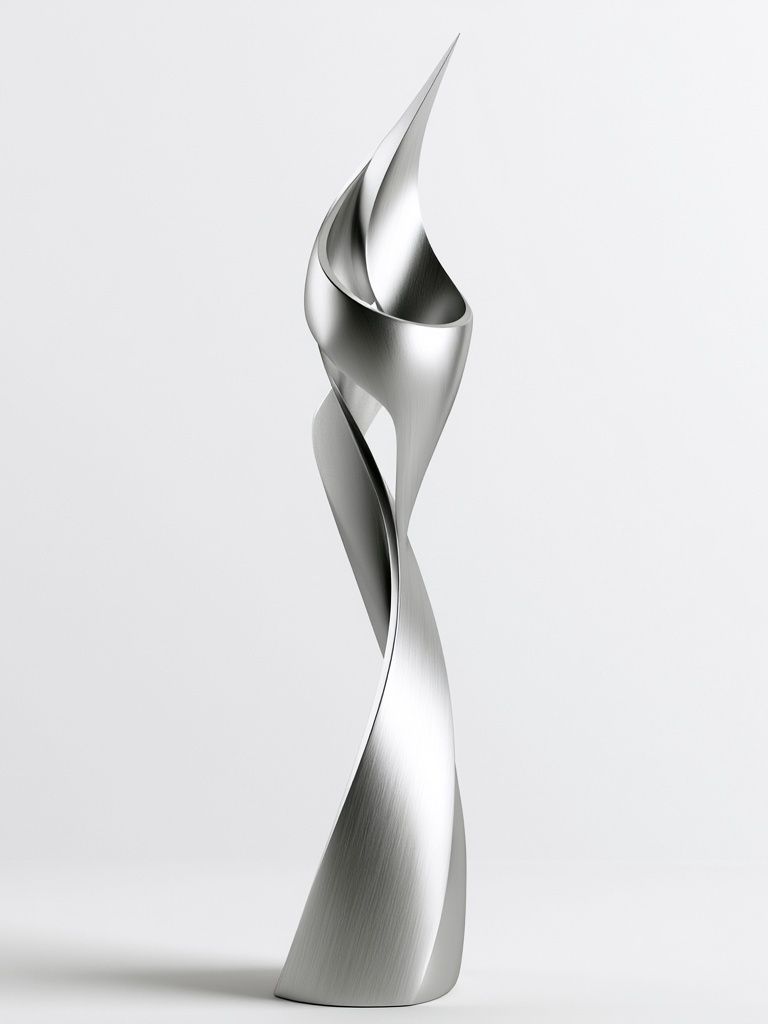 Silver Spiral Sculpture Poster. poster detail