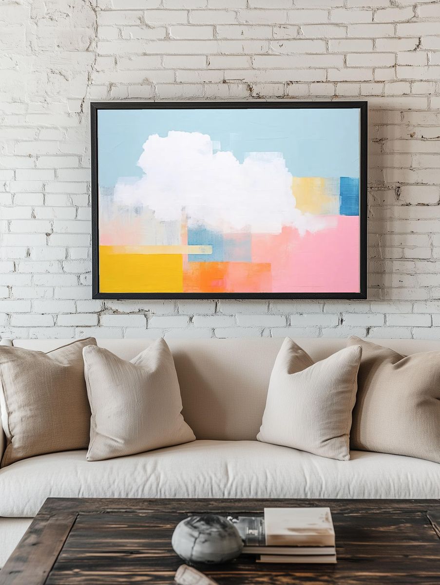 Pastel Cloud Abstract Poster. — room view 1