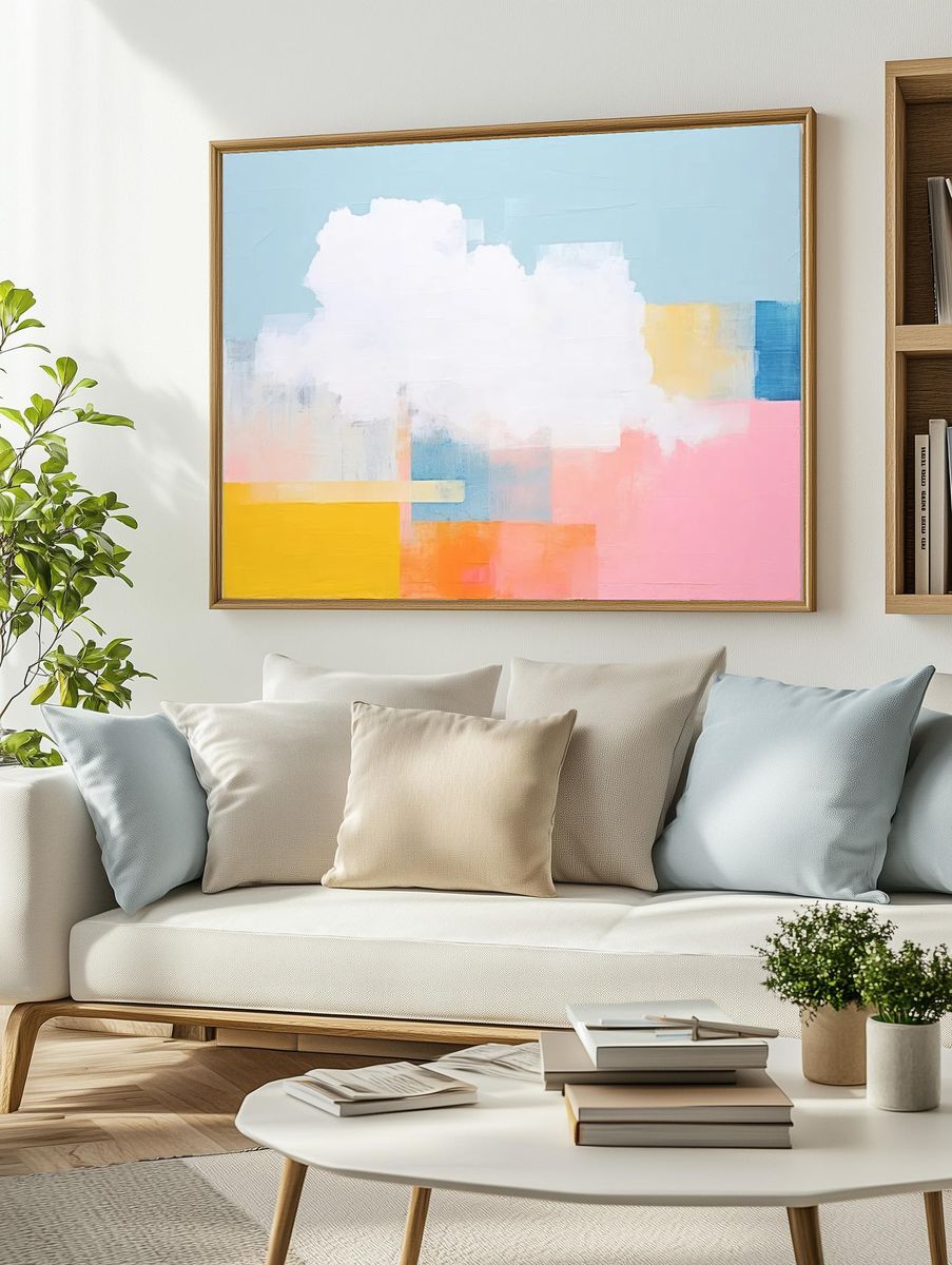 Pastel Cloud Abstract Poster. — room view 2